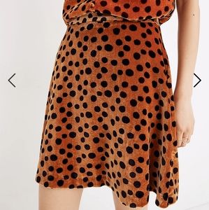 Madewell Size 2 Velvet Circle Mini Skirt in Cheetah Dot